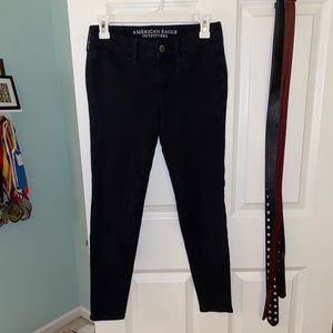 American eagle all black jeggings/jeans (size 4)